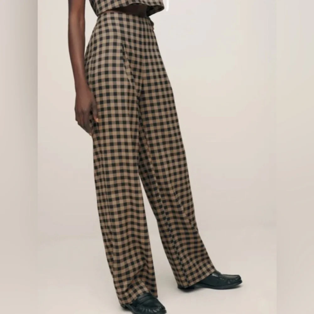 Reformation Brown and Black Checkered Top & Bottom - Picture 2 of 6